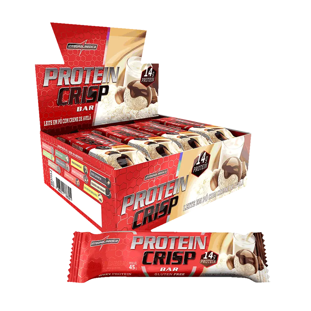 Protein Crisp Bar 12x45g Leite com Creme de Avelã