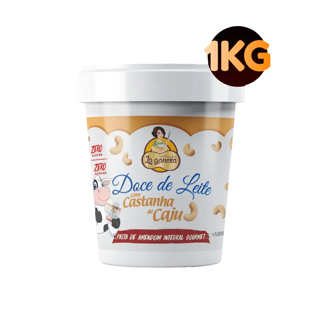 La Ganexa Pasta de Amendoim 1kg Doce de Leite com Castanha de Caju