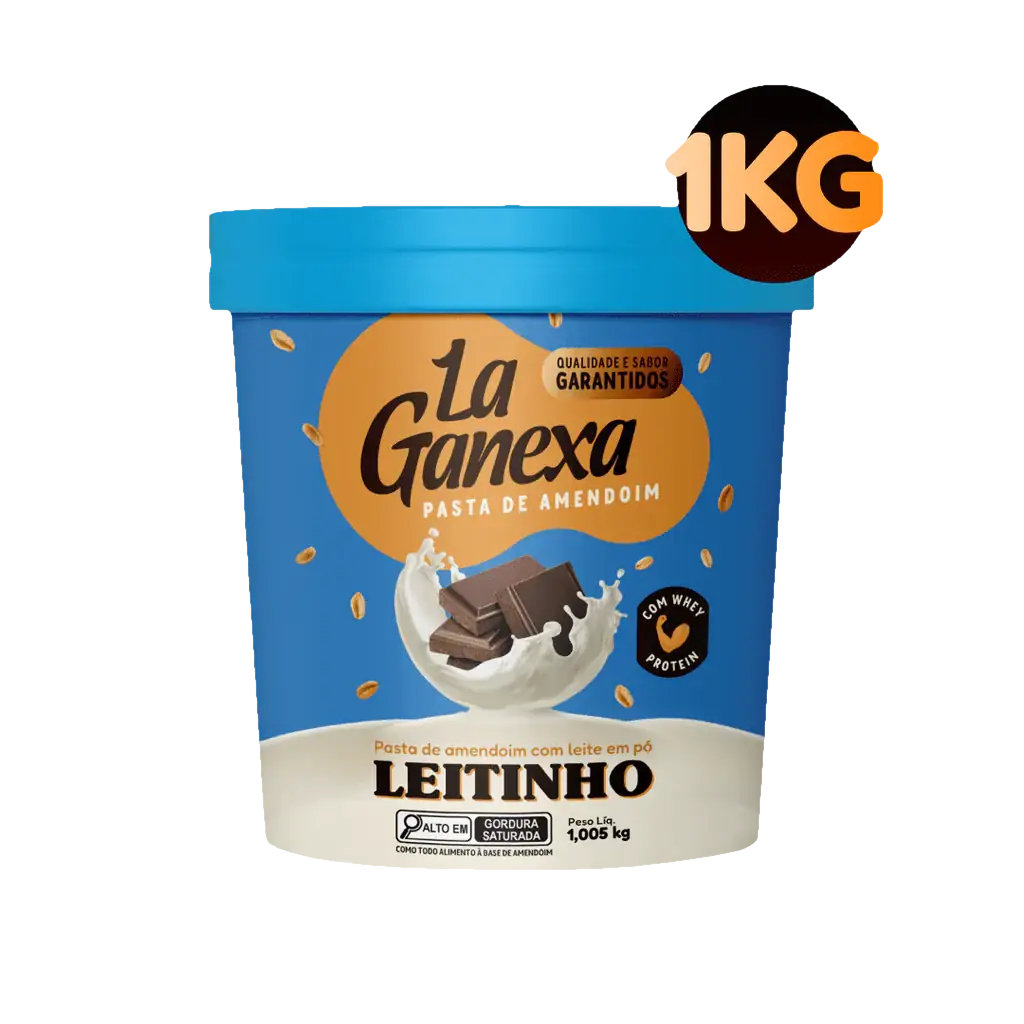 La Ganexa Pasta de Amendoim 1kg Leitinho com Whey Protein