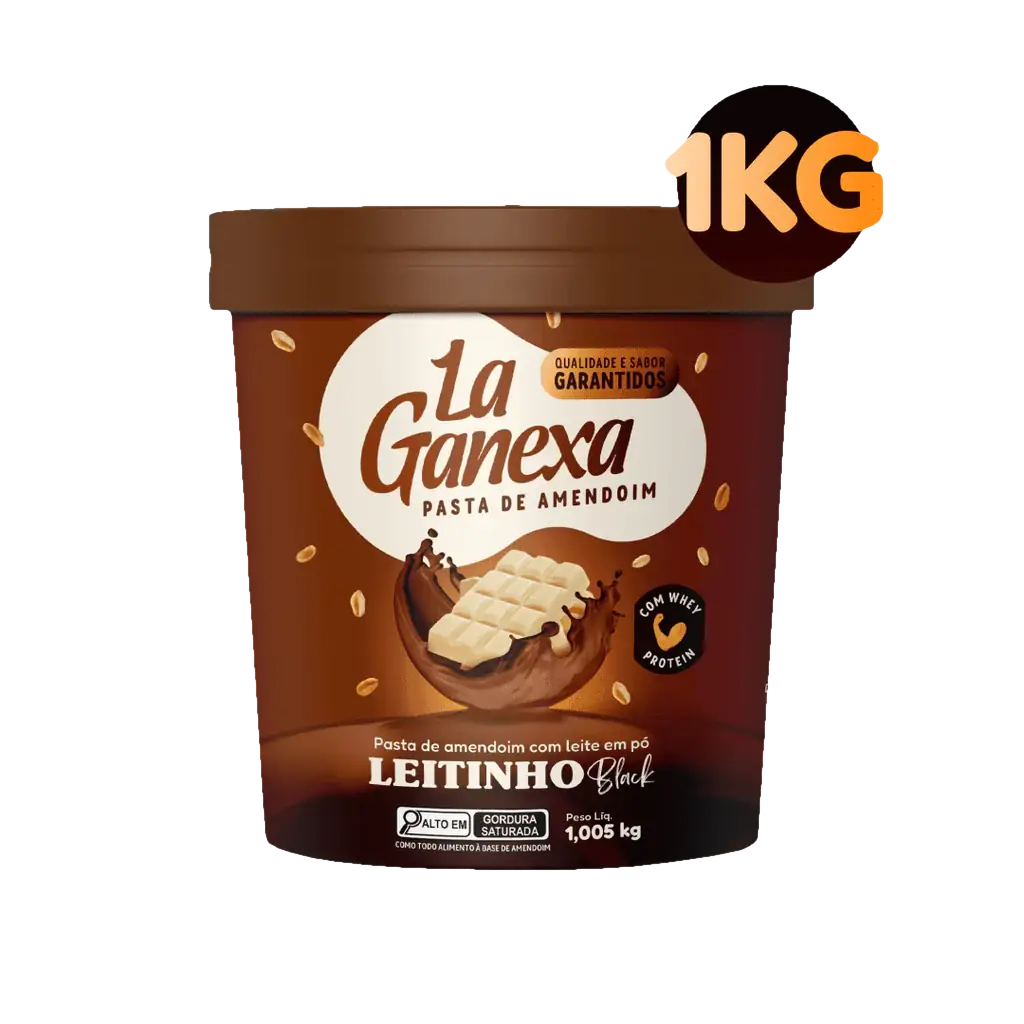 La Ganexa Pasta de Amendoim 1kg Leitinho Black com Whey Protein