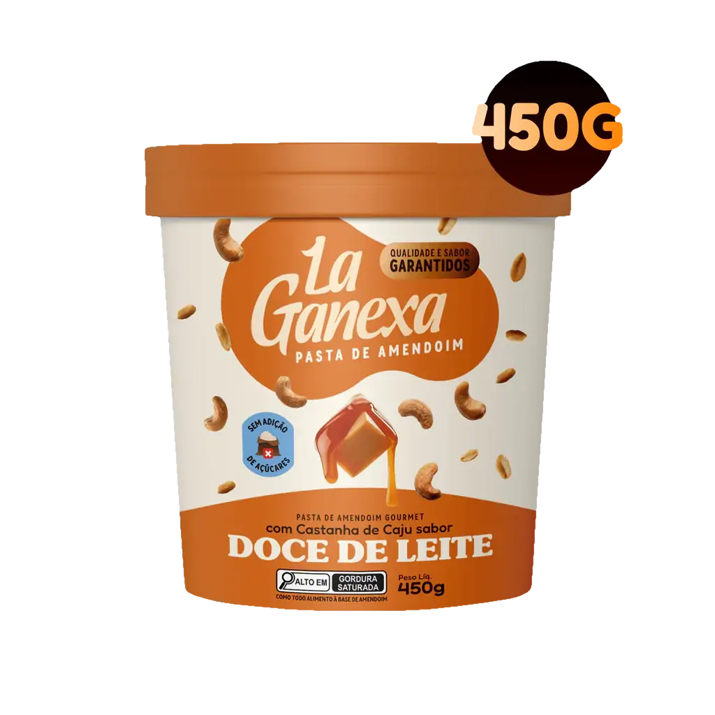 La Ganexa Pasta de Amendoim 450g Doce de Leite com Castanha de Caju