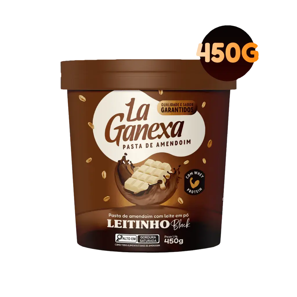 La Ganexa Pasta de Amendoim 450g Leitinho Black com Whey Protein