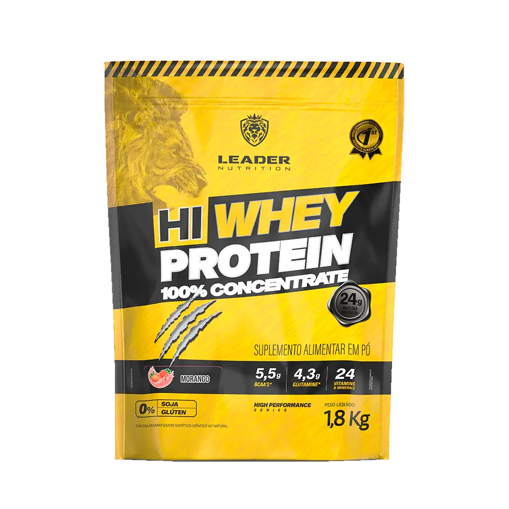 HI WHEY PROTEIN CONCENTRATE 100% POUCH 1,8 Kg - Morango