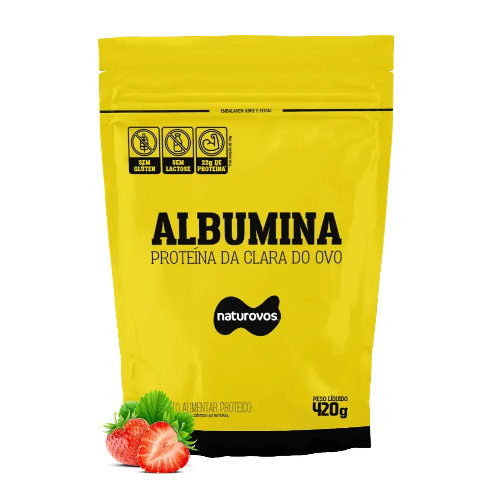 NATUROVOS ALBUMINA SABOR MORANGO 420G