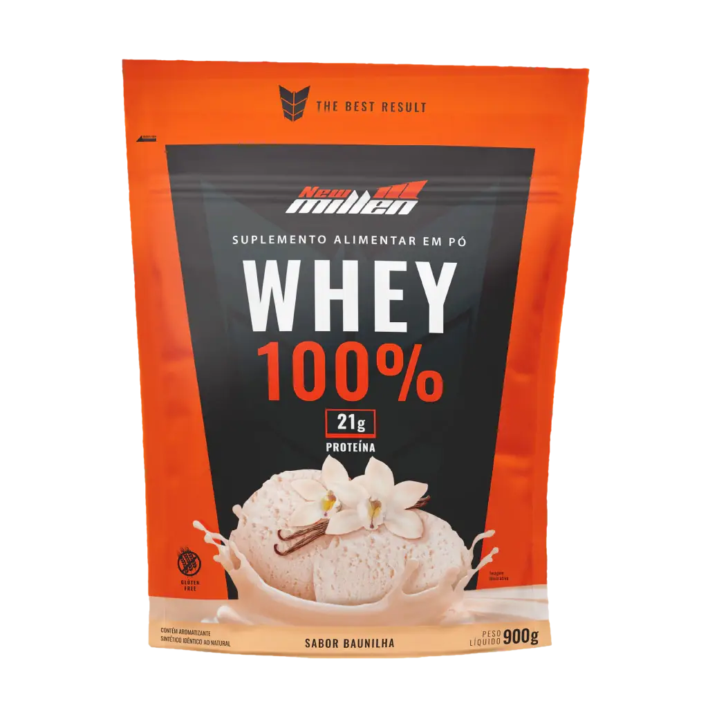 WHEY 100% CONCENTRADO 900G - BAUNILHA - REFIL