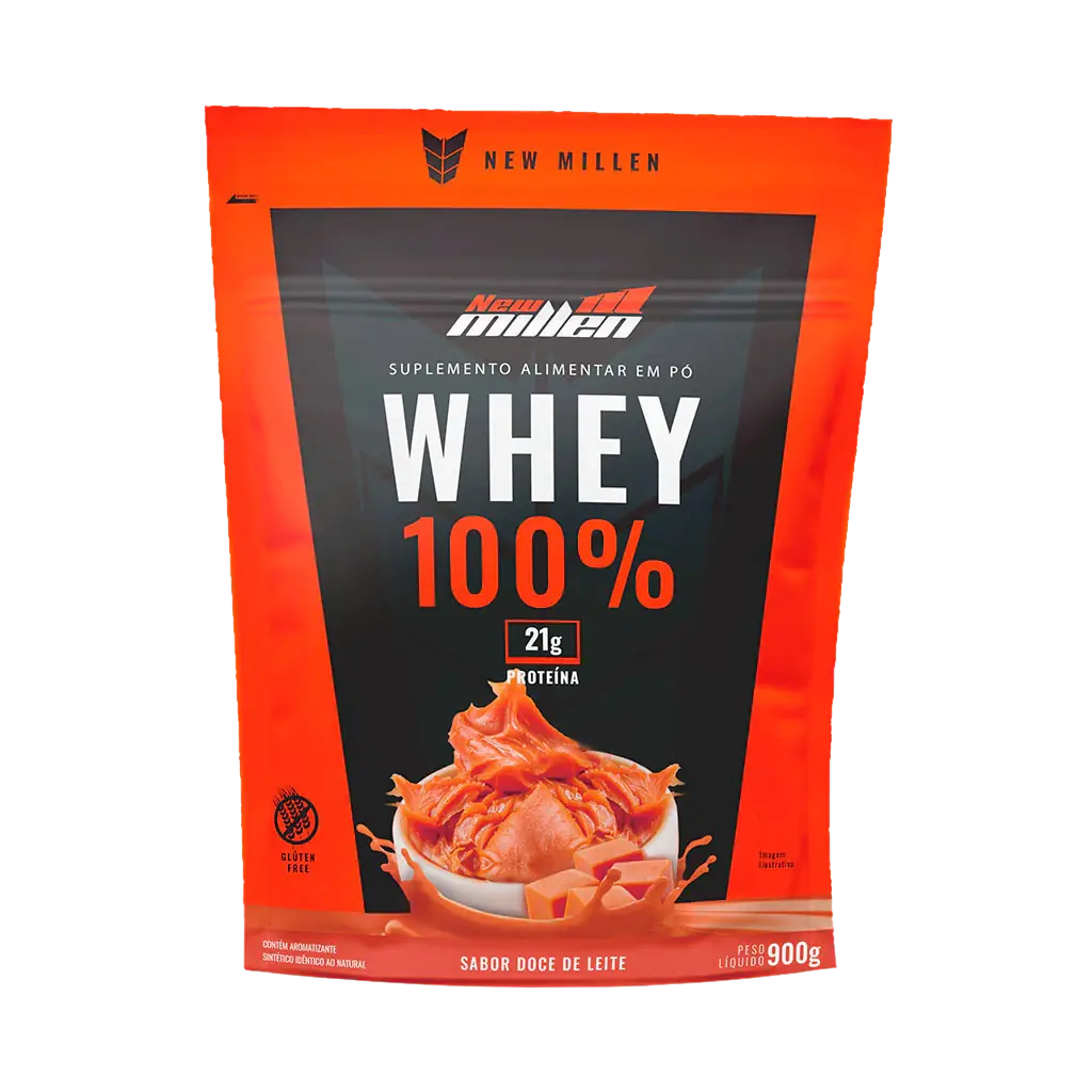 WHEY 100% CONCENTRADO 900G - DOCE DE LEITE - REFIL