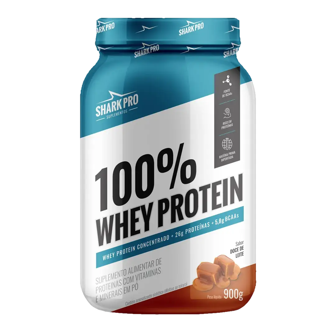 SHARK Whey Concentrado POTE 900g - Doce de Leite