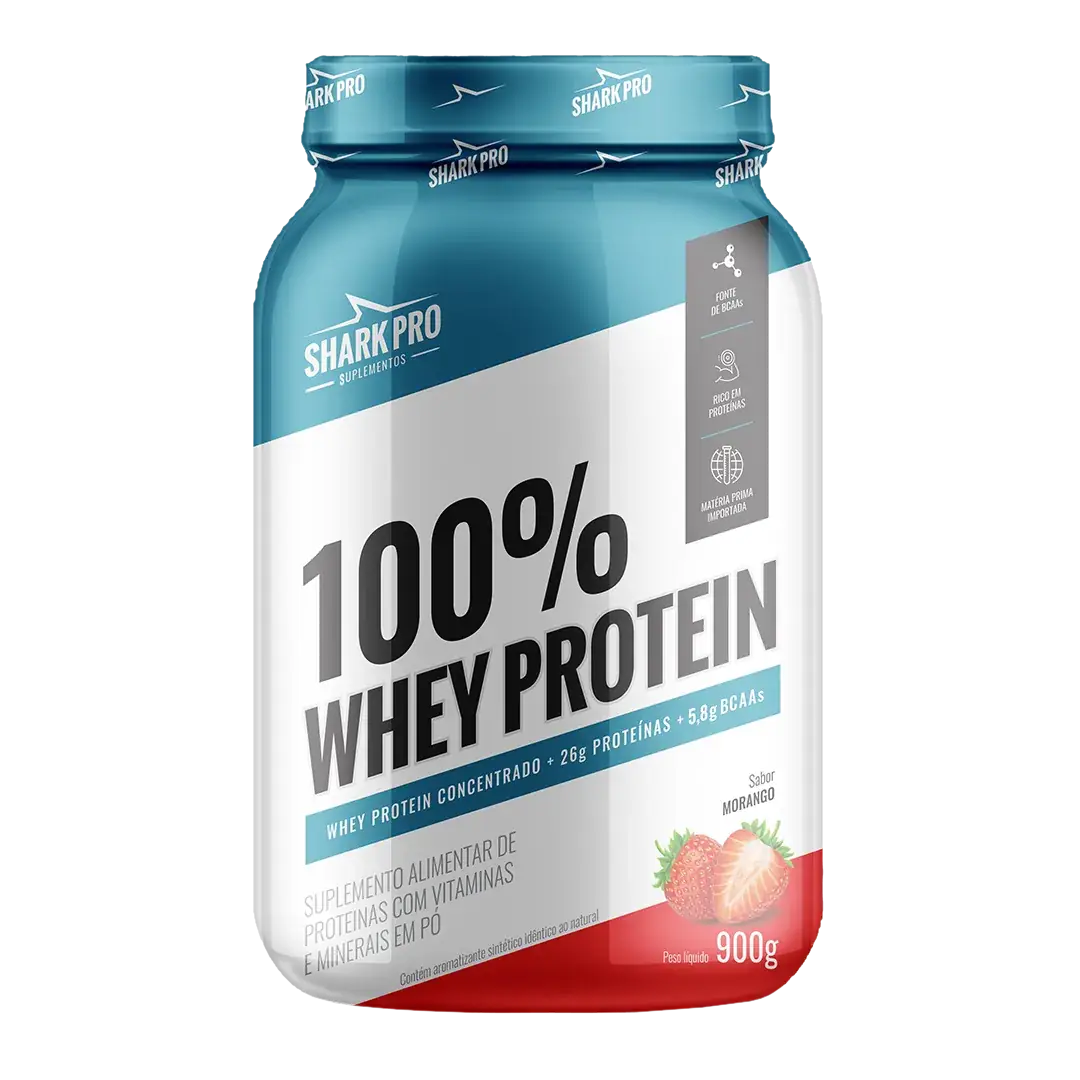 SHARK Whey Concentrado POTE 900g - Morango