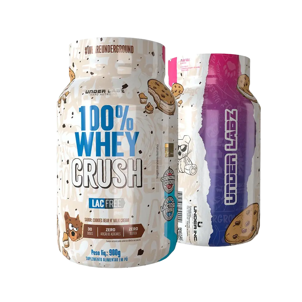 WHEY 100% CRUSH 900g - ZERO LACTOSE - COOKIES BEAR AND MILK CREAM