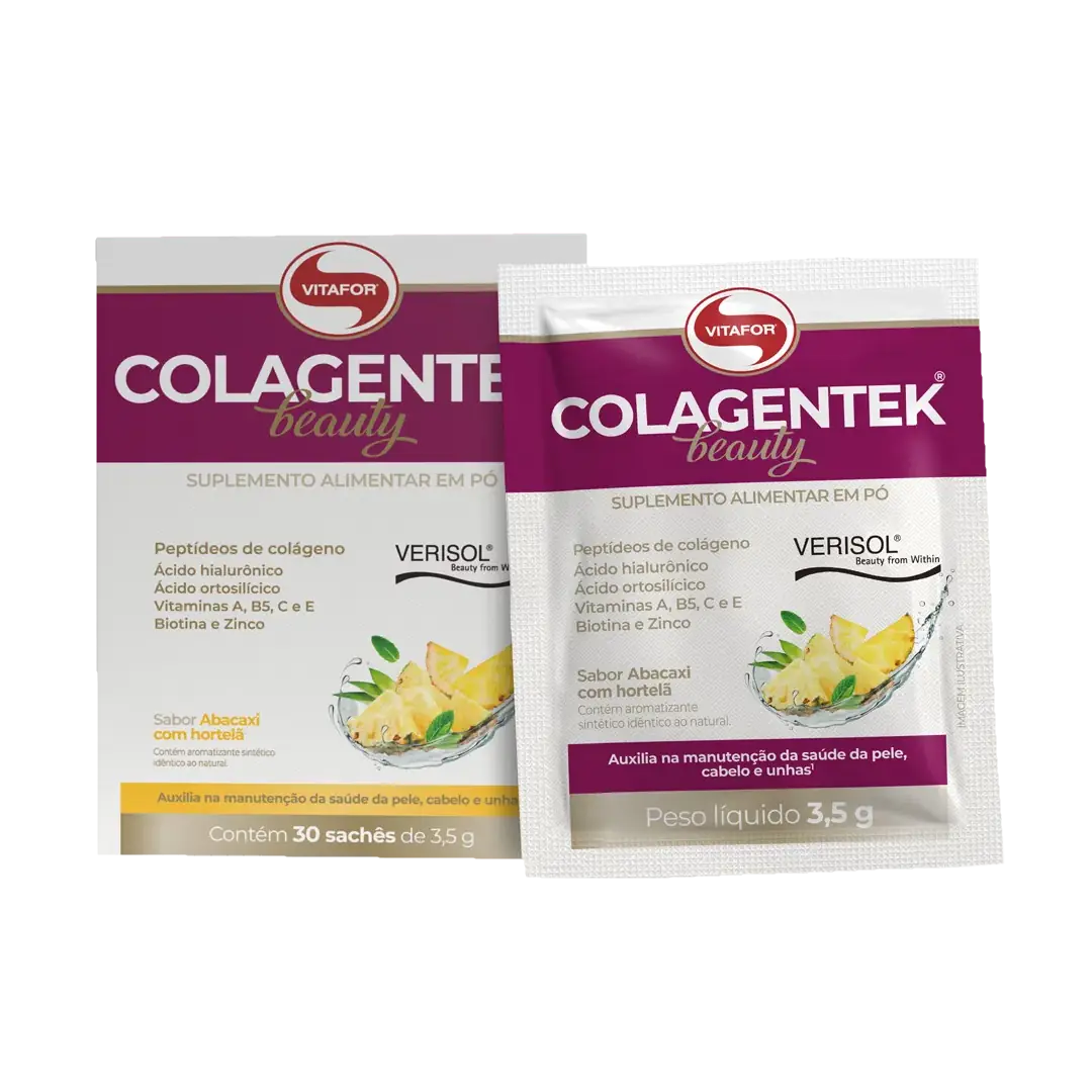 COLAGENTEK BEAUTY 30 SACHES 3,5G ABACAXI COM HORTELA